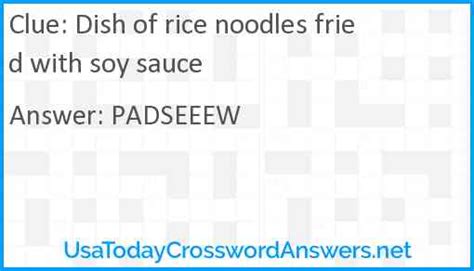 The Crossword Solver found 30 answers to "Flavor present in soy sauce or miso", 5 letters crossword clue. . Fried with soy sauce crossword